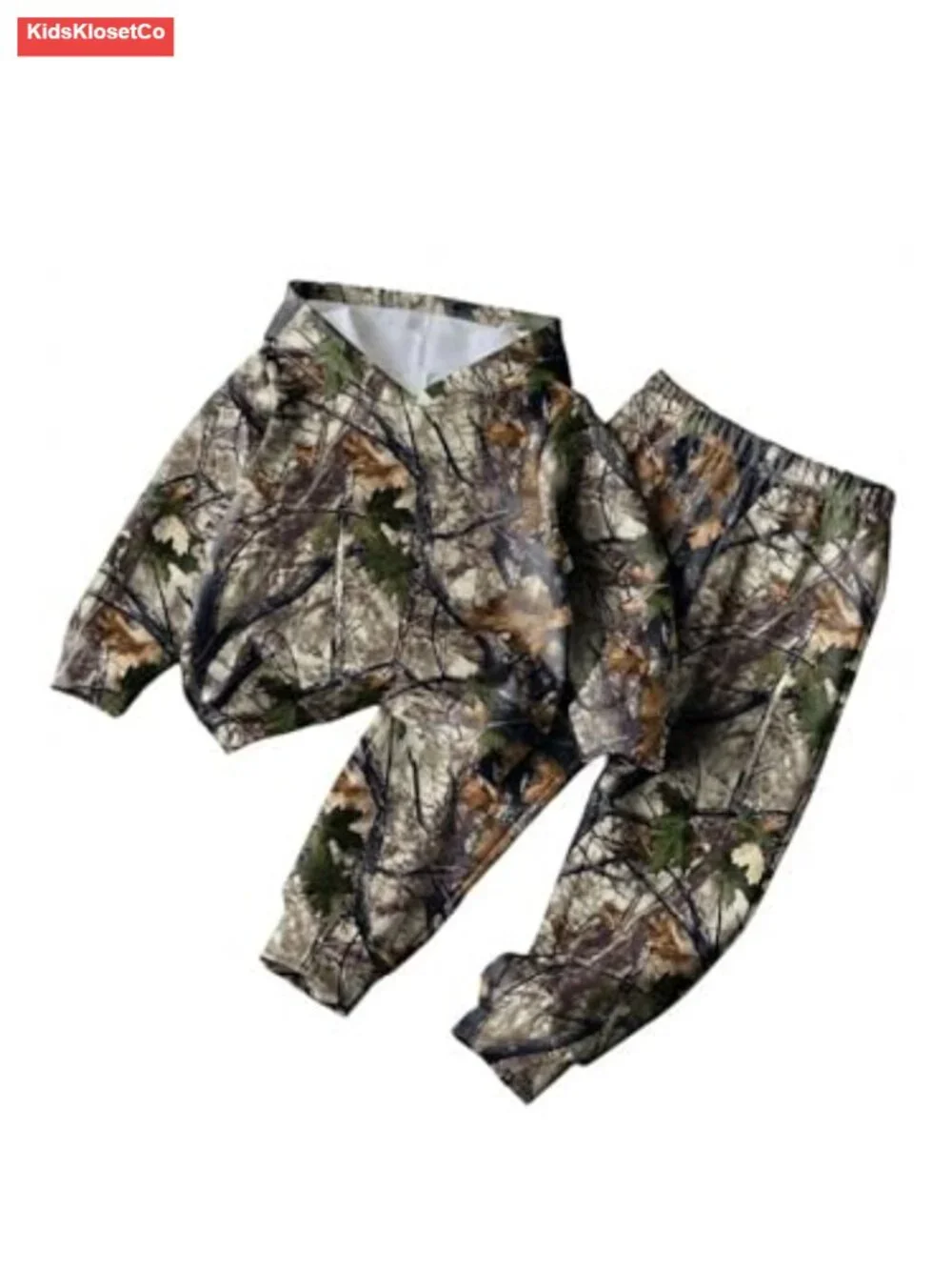 2 Piece Camo Hoodie and Wide Leg Joggers Set